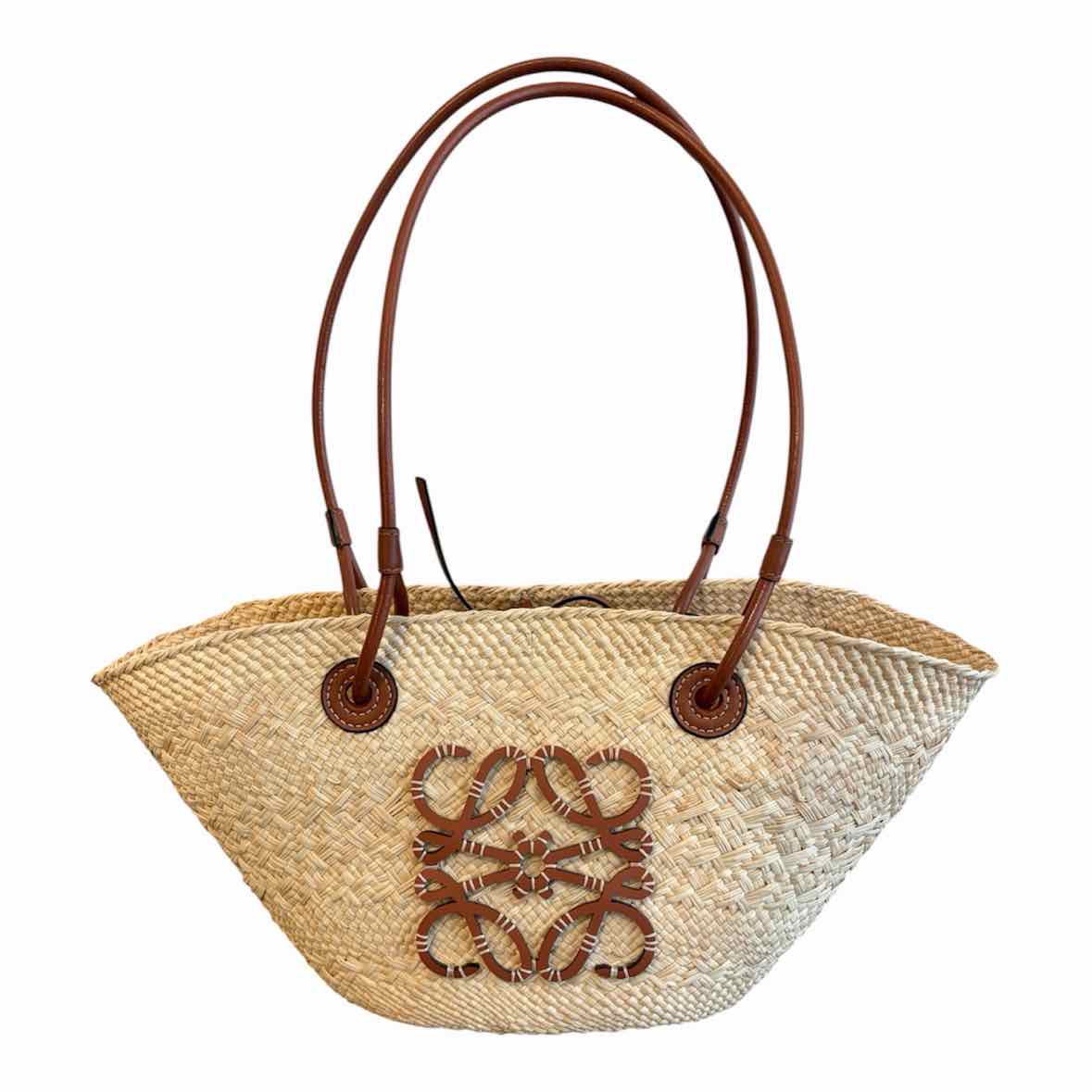 Loewe Small Anagram Basket Bag Cream and Brown Handbag