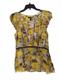 BCBG MAXAZRIA Yellow & Black Size S Shirt