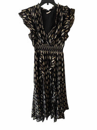 Shoshanna Black and Gold Size 10 Dress