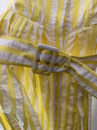 Pearl by Lela Rose White and Yellow Size 6 Dress