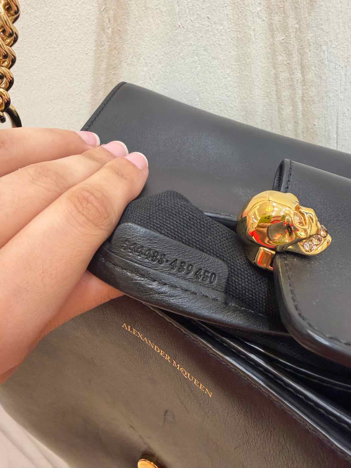 Alexander McQueen Black and Gold Handbag