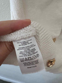 Ann Taylor White and Gold Size SP Sweater