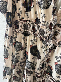 ULLA JOHNSON Cream Multi Size 0 Dress