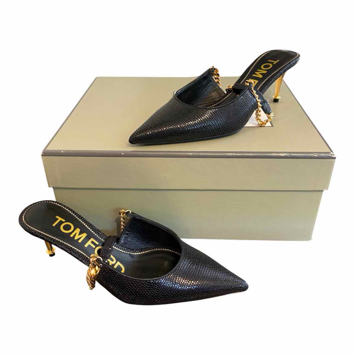Tom Ford Black and Gold Size 35 Shoes