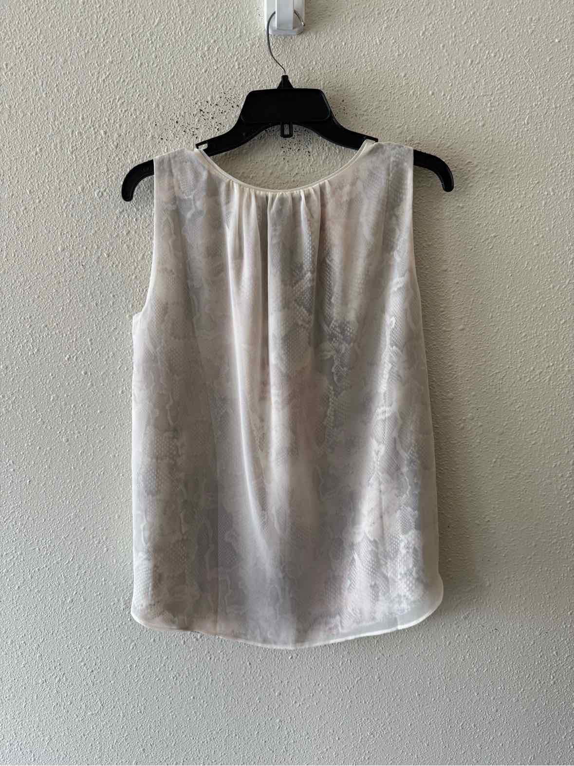 White House Black Market Ecru and Tan Size 8 Shirt