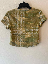 Pilcro Green and White Size S Shirt