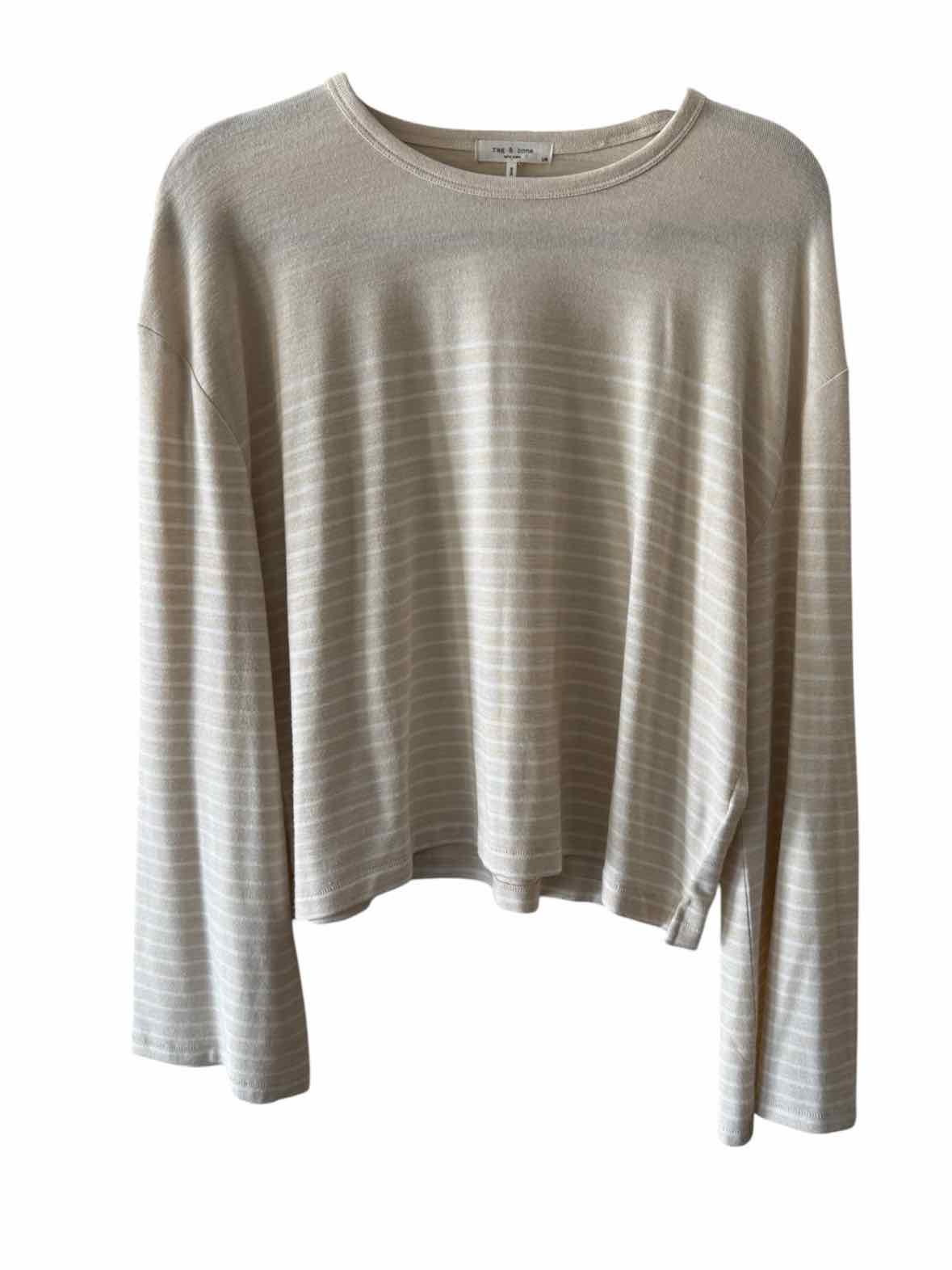 rag & bone Cream and White Size L Shirt
