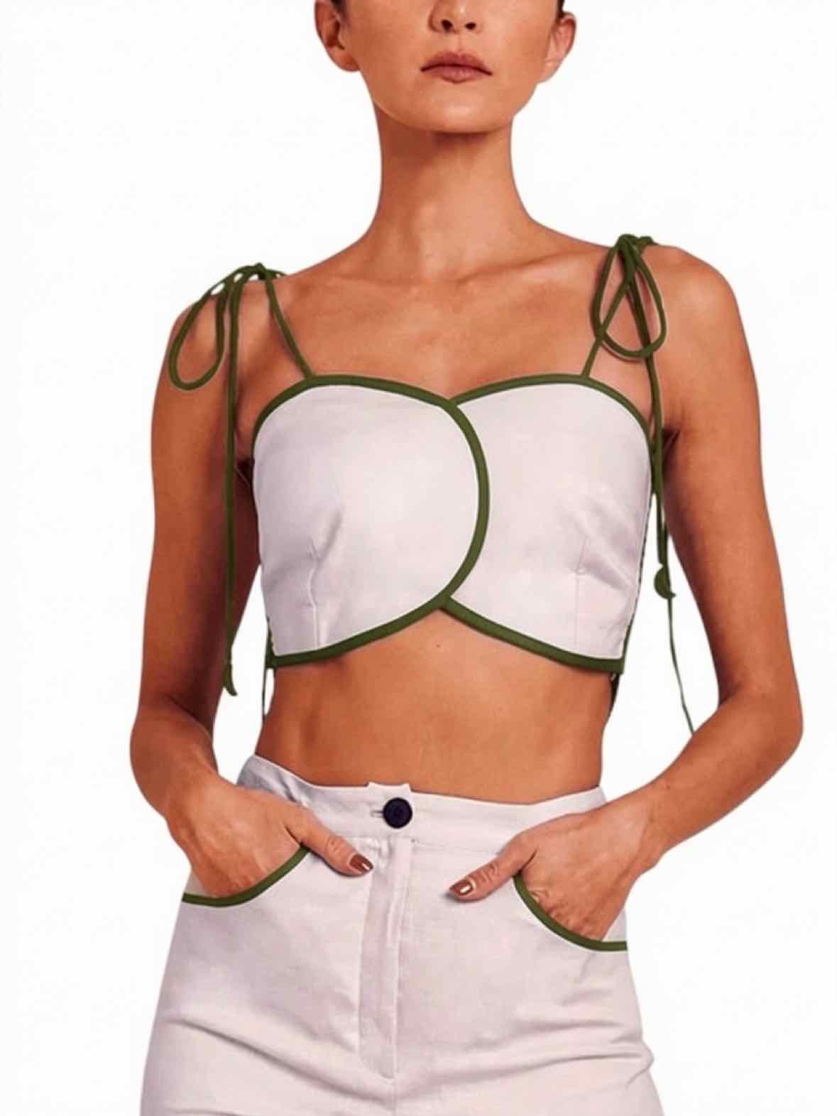 Azulu White and Green Size S Shirt