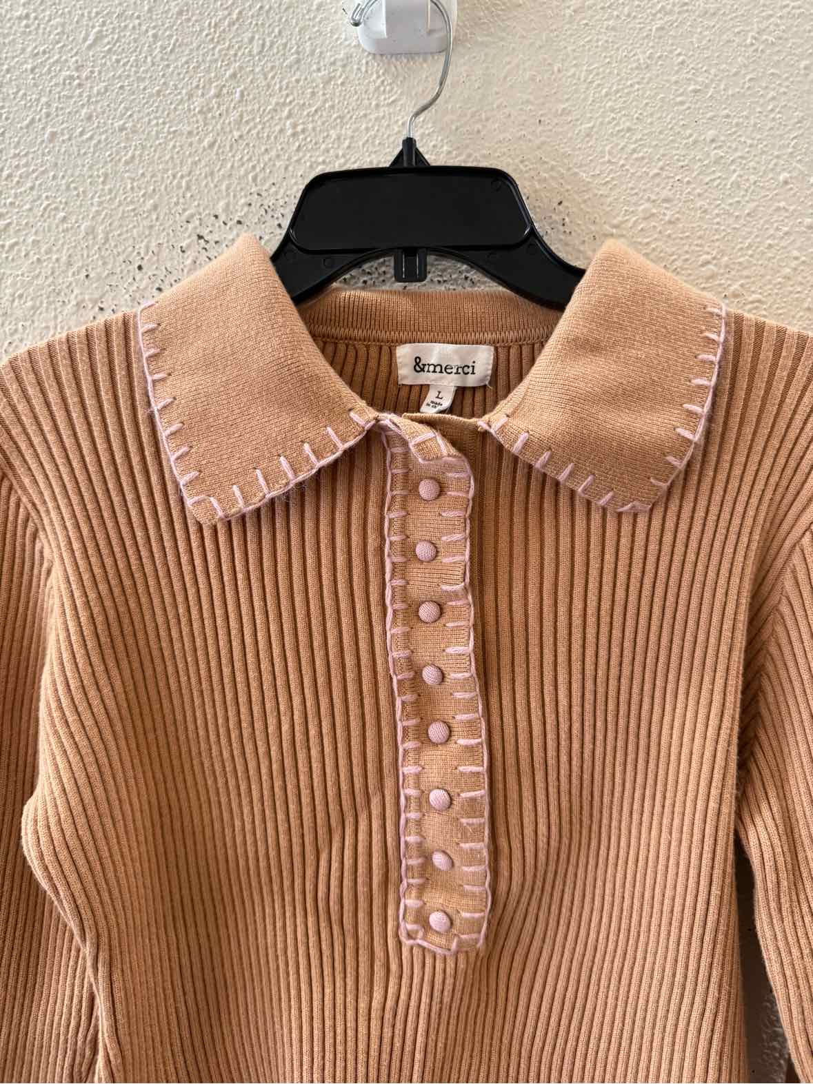 &merci tan and pink Size L Shirt