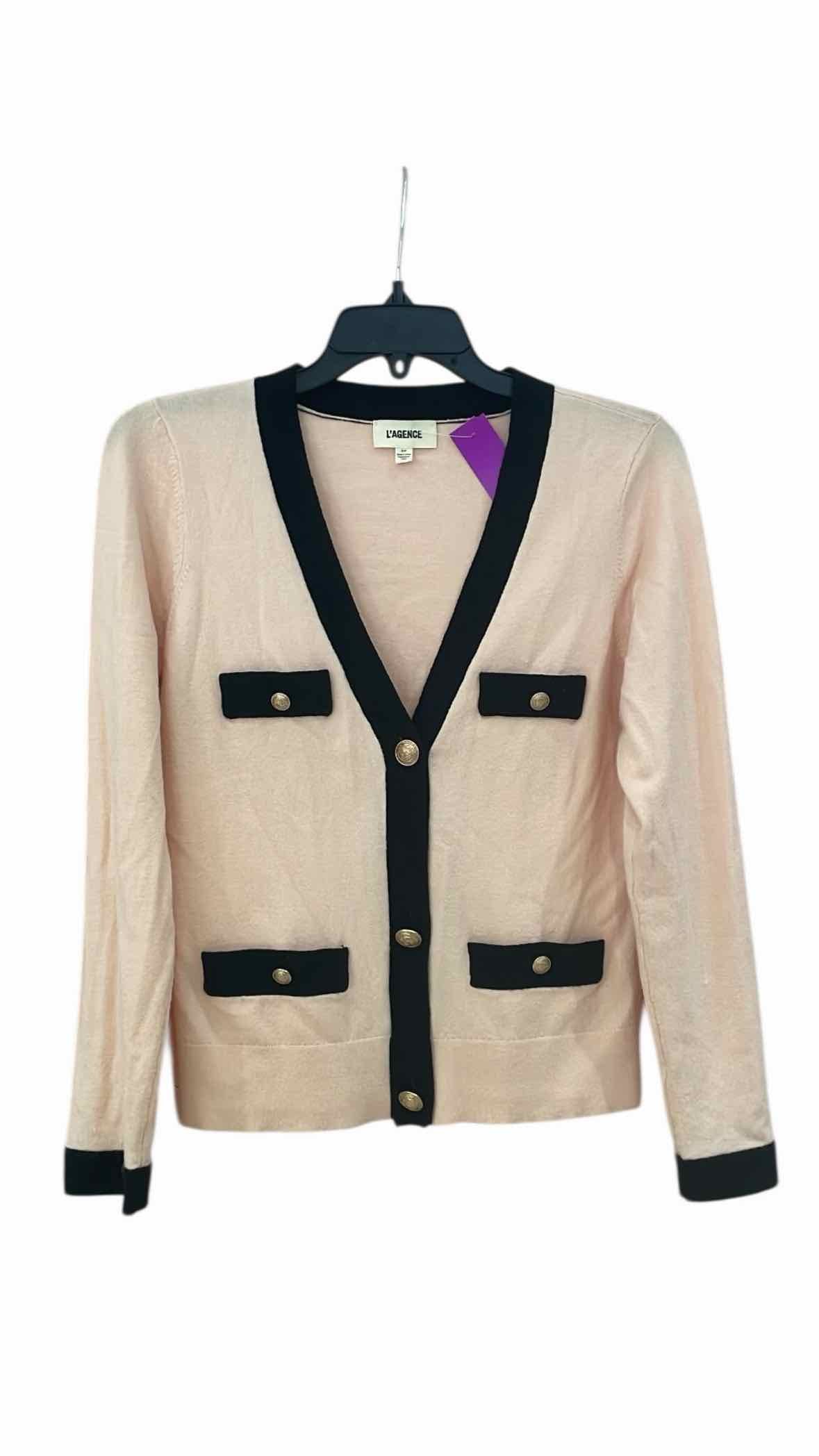 L'Agence Pink/Black Size S Cardigan