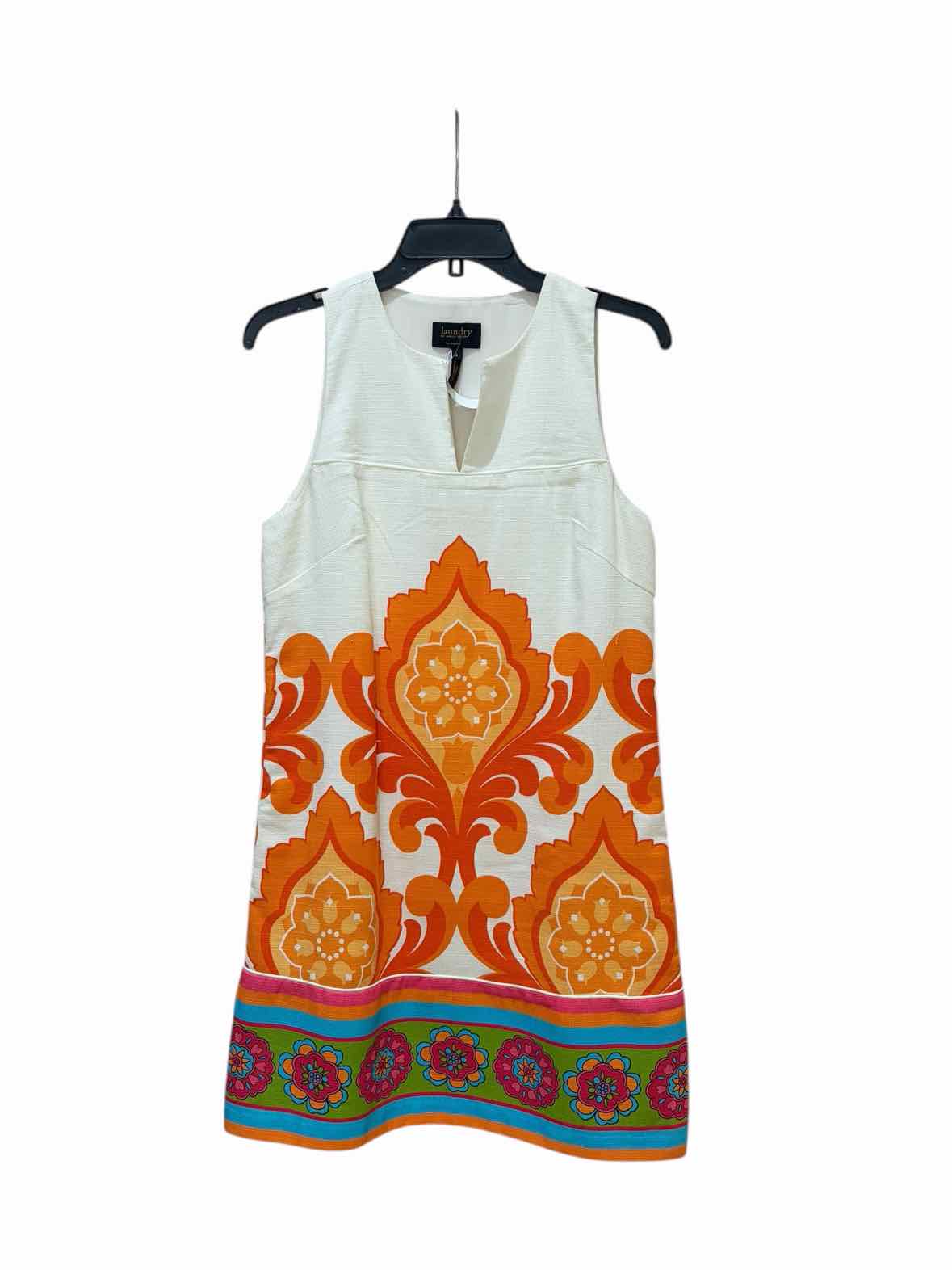 Laundry by Shelli White/Orange multi Size 4 Dress
