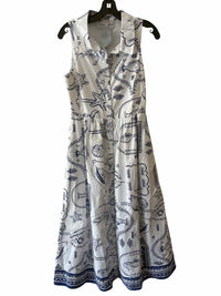 AVARA White and Blue Size L Dress