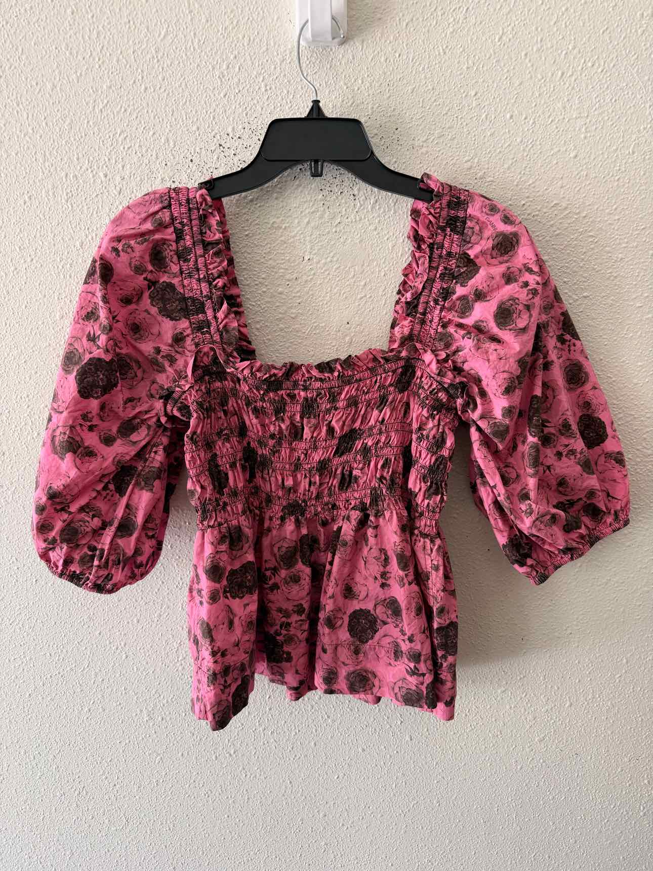 Ganni Pink and Black Size 40 Shirt