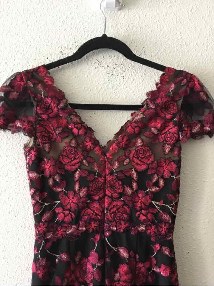 Marchesa Notte black and red Size 0 Dress