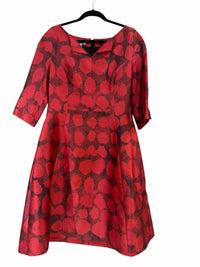 Oscar de la Renta Red and Black Size 12 Dress