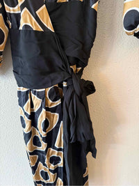 diane von furstenberg Gold and Black Size 12 Dress