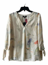 Lafayette 148 Cream Multi Size S Shirt