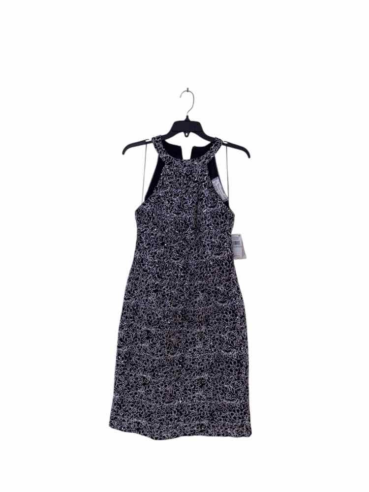 Alex Evenings Navy and Silver Size 8 Dress