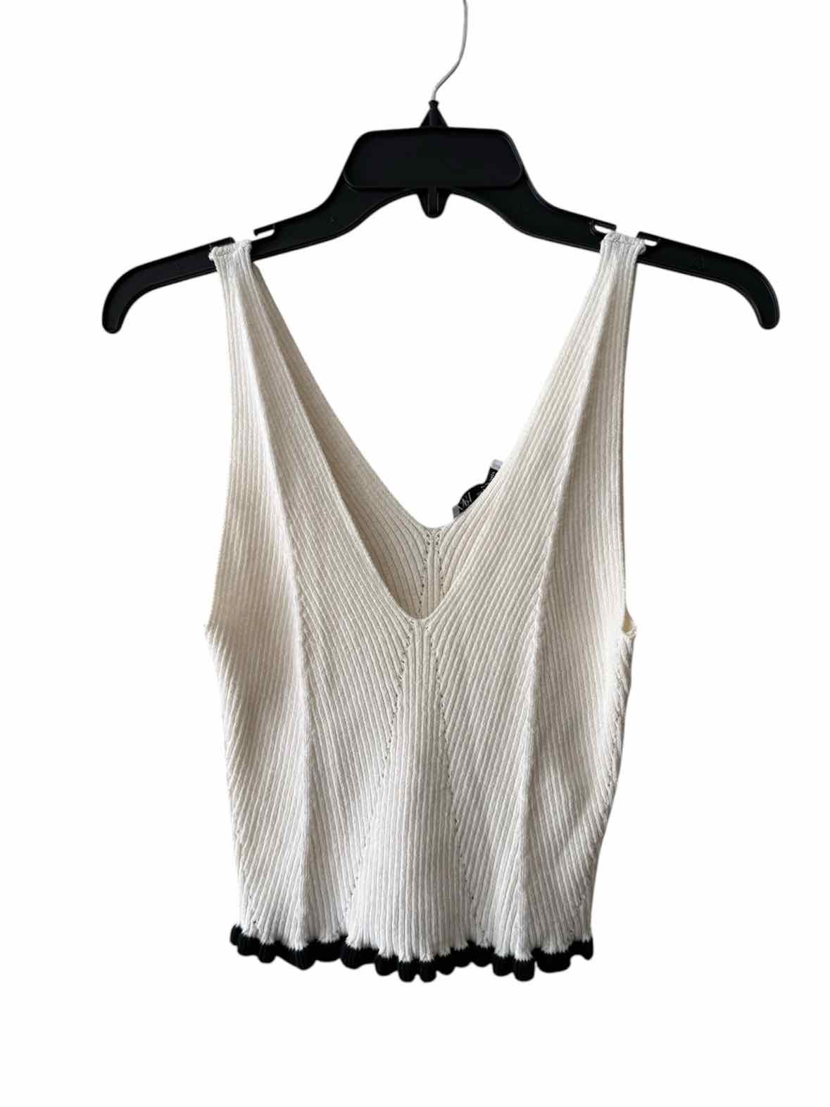 Zara Cream and Black Size S Shirt