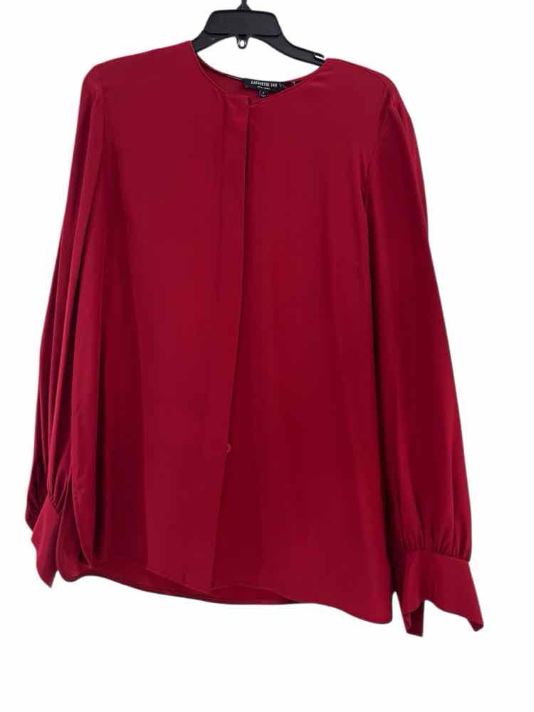 Lafayette 148 Red Size L Blouse