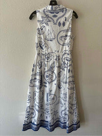 AVARA White and Blue Size L Dress