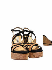 Jimmy Choo Black/Cork Size 37 Sandals