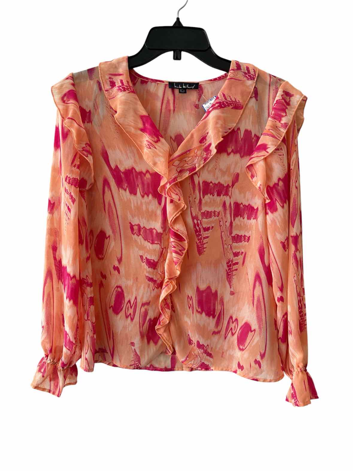 Nicole Miller Peach and Pink Size S Shirt