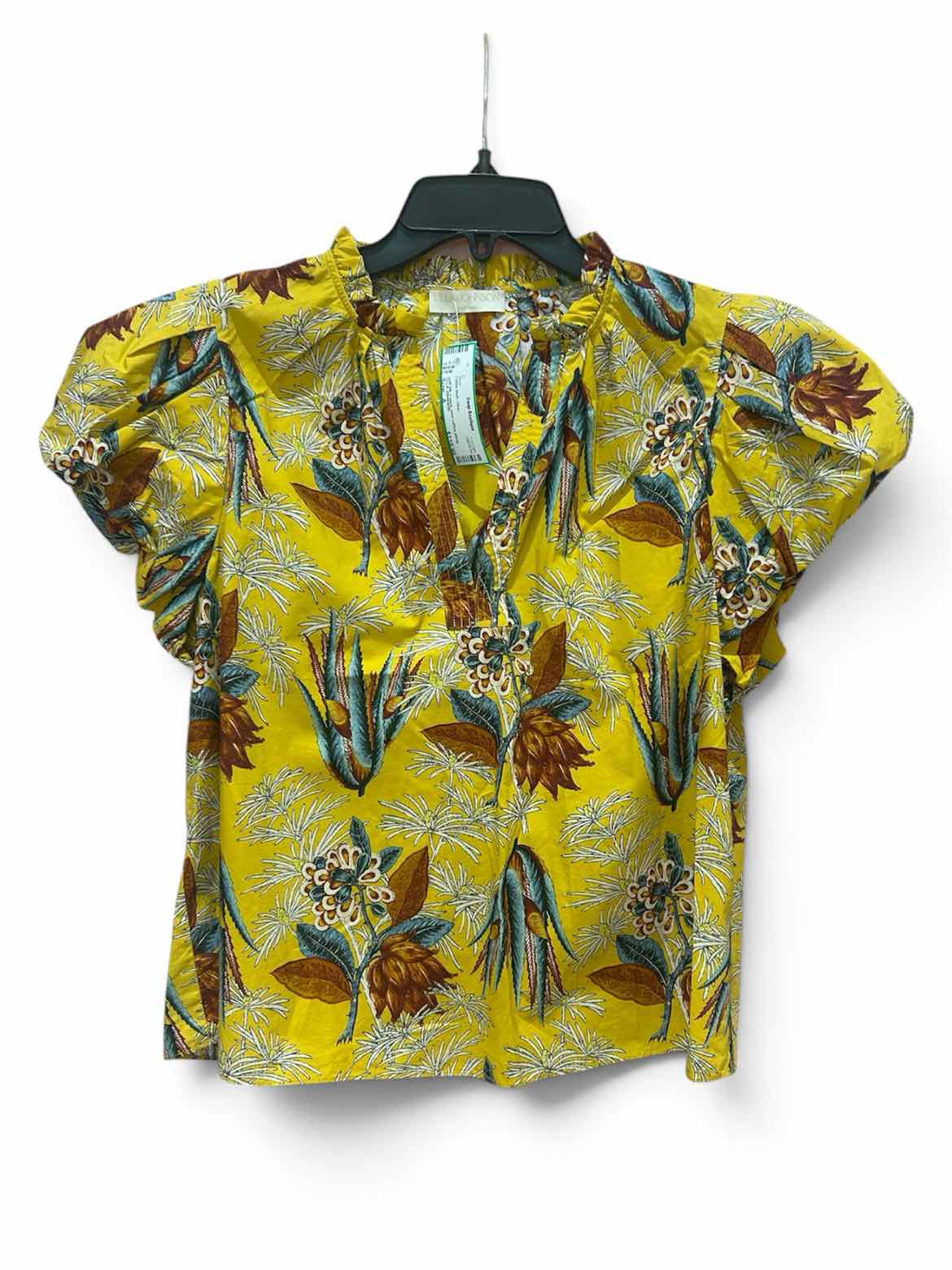 ULLA JOHNSON Yellow Multi Size 8 Shirt