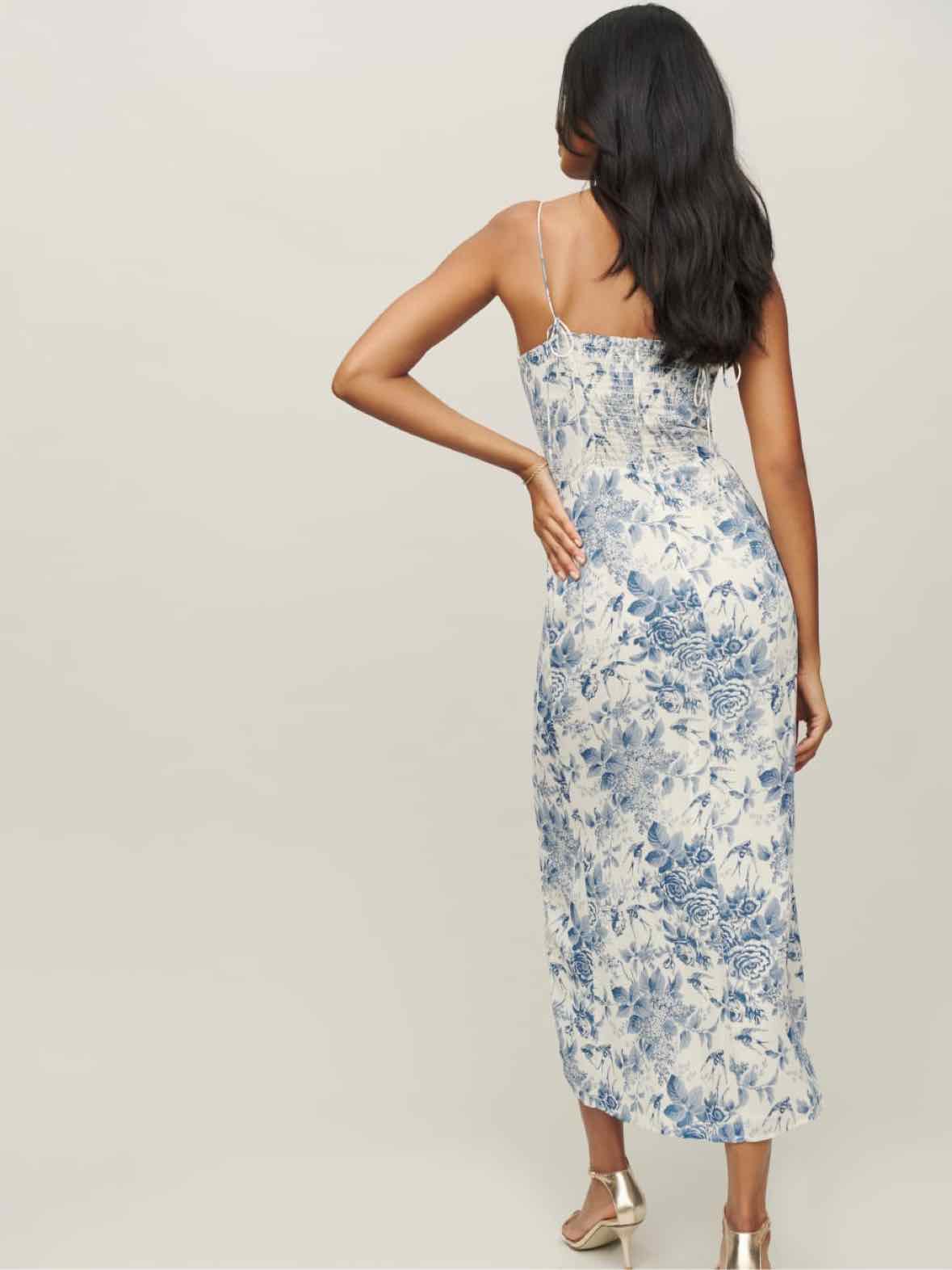 Reformation Blue and White Size 0 Dress