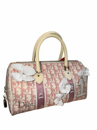 Dior Diorissimo Girly Boston Bag Pink and White Handbag