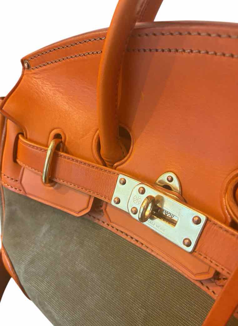 ATORIE Green and Orange Handbag