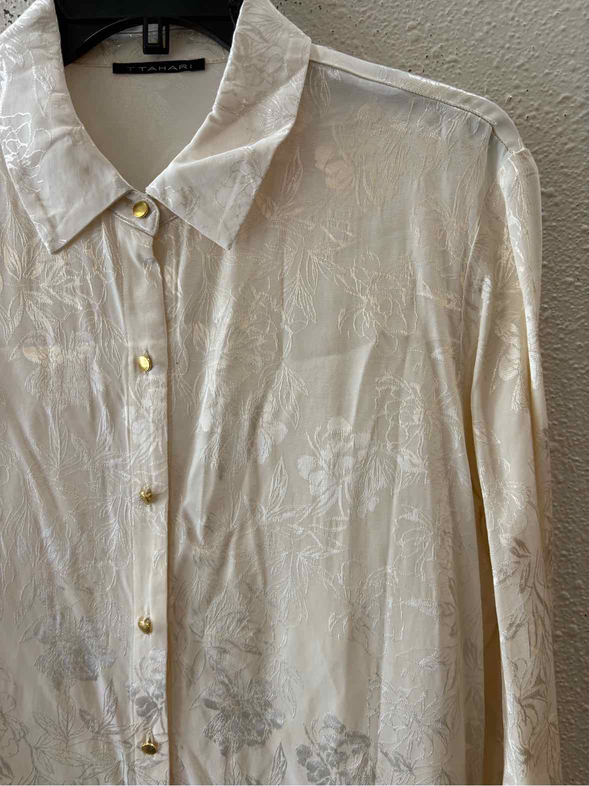 T Tahari Ivory Size L Shirt