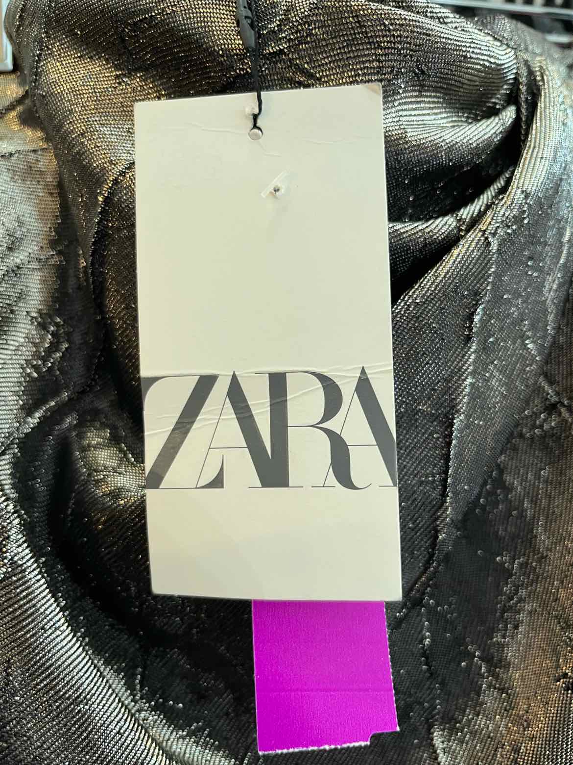 Zara Metallic Gunmetal Size L Skort
