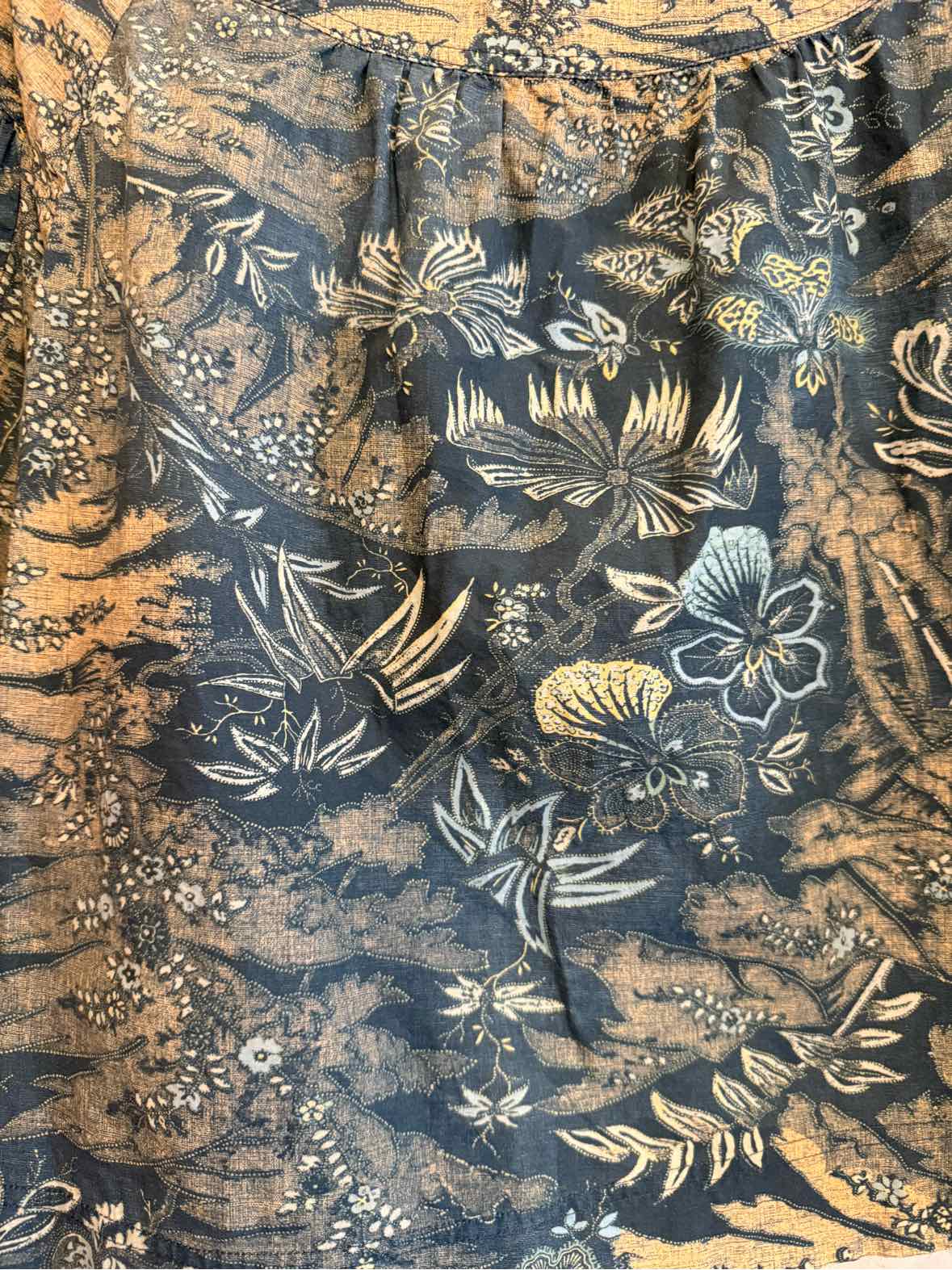 ULLA JOHNSON blue and coral Size 8 Shirt