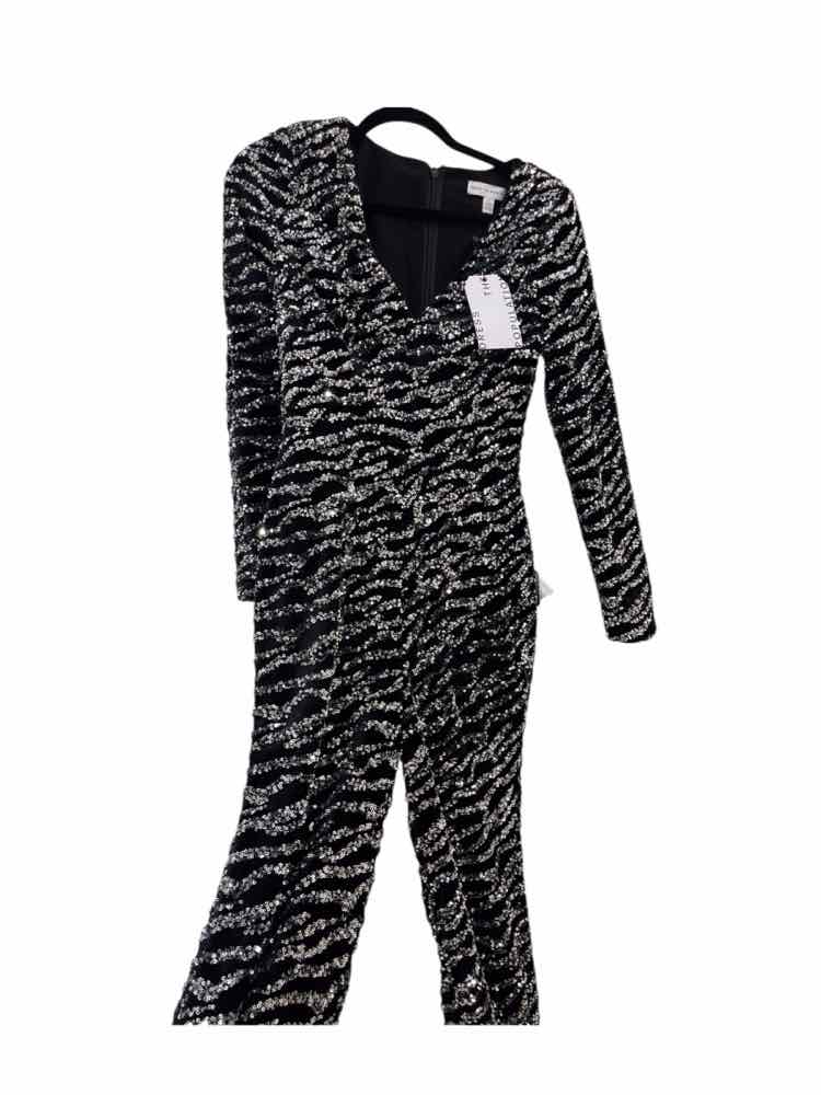 Dress the population Black and silver Size S Jumpsuit