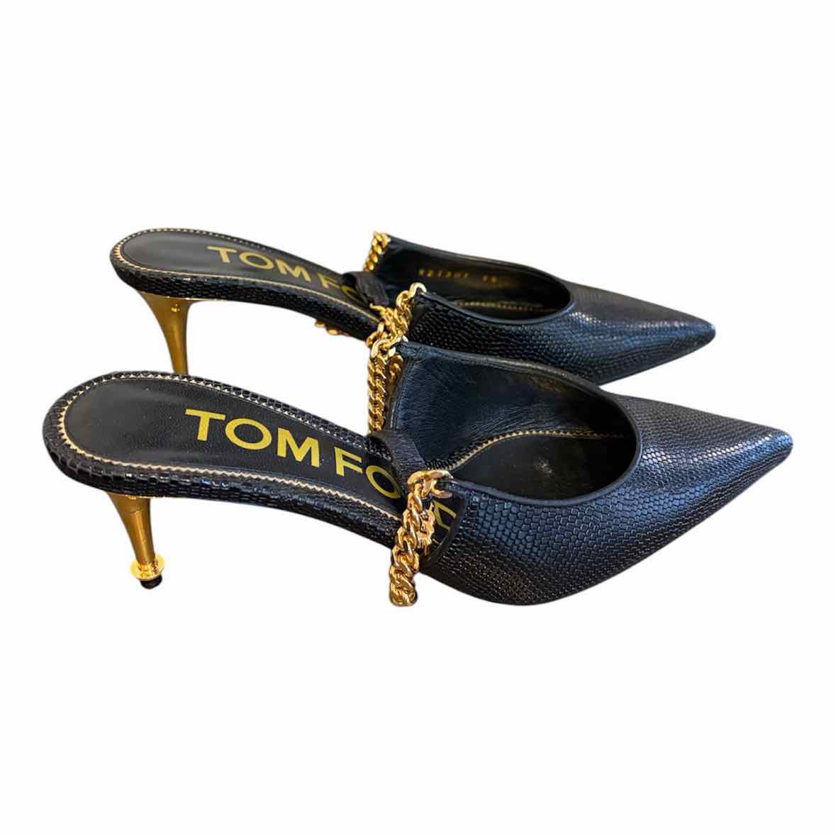 Tom Ford Black and Gold Size 35 Shoes