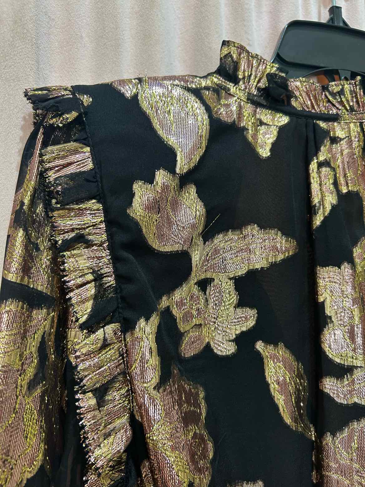 Ramy Brook Black and Metallic Size S Dress