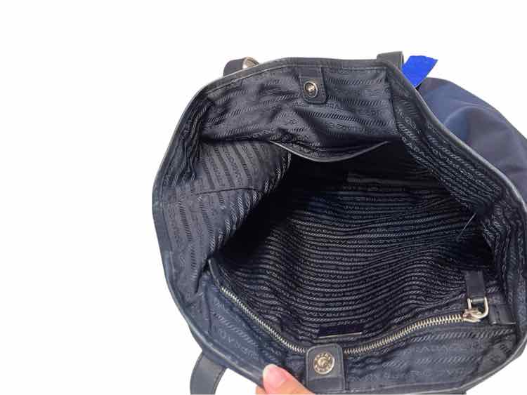 Prada Classic Nylon Tote Bag Navy Blue Handbag