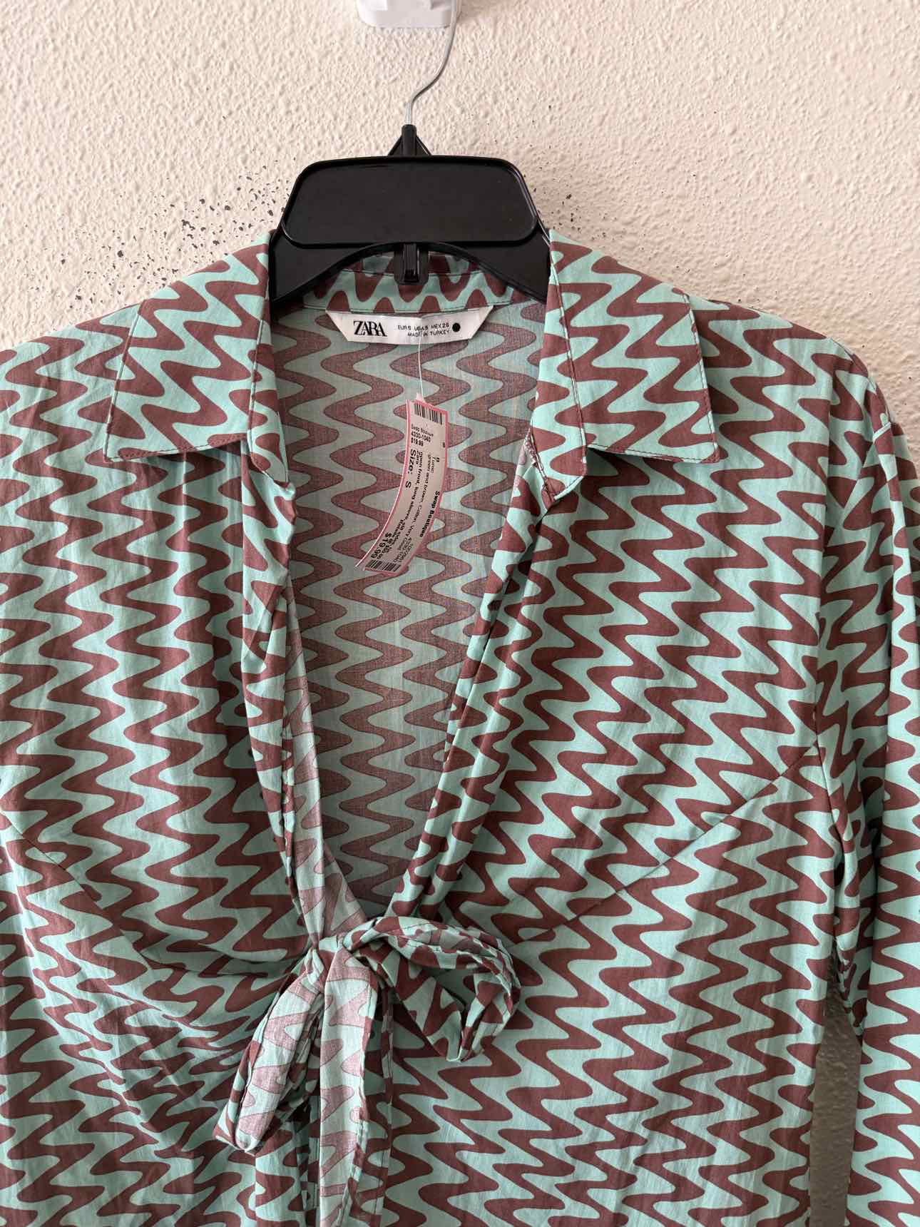 Zara green and brown Size S Tunic