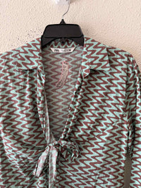 Zara green and brown Size S Tunic