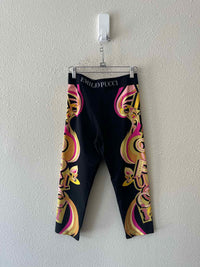 Emilio Pucci Black Multi Size 38 Leggings