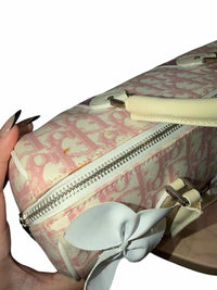 Dior Diorissimo Girly Boston Bag Pink and White Handbag
