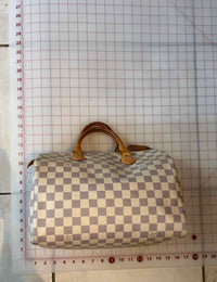 Louis Vuitton Damier Azur Canvas Speedy 30 Navy and Cream Handbag