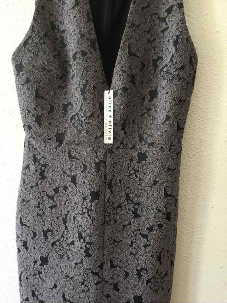 alice + olivia Grey and Black Size 6 Dress
