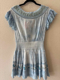 Love Shack Fancy Blue and White Size S Dress