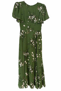 Reformation Green and Floral Size 0 Dress
