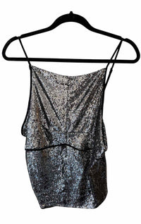 Freepeople Silver and Black Size L Tank Top