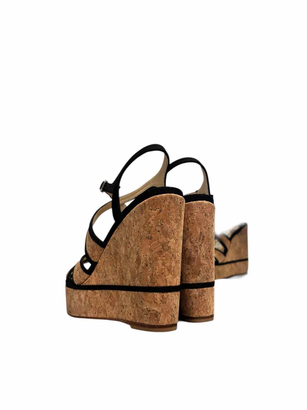 Jimmy Choo Black/Cork Size 37 Sandals