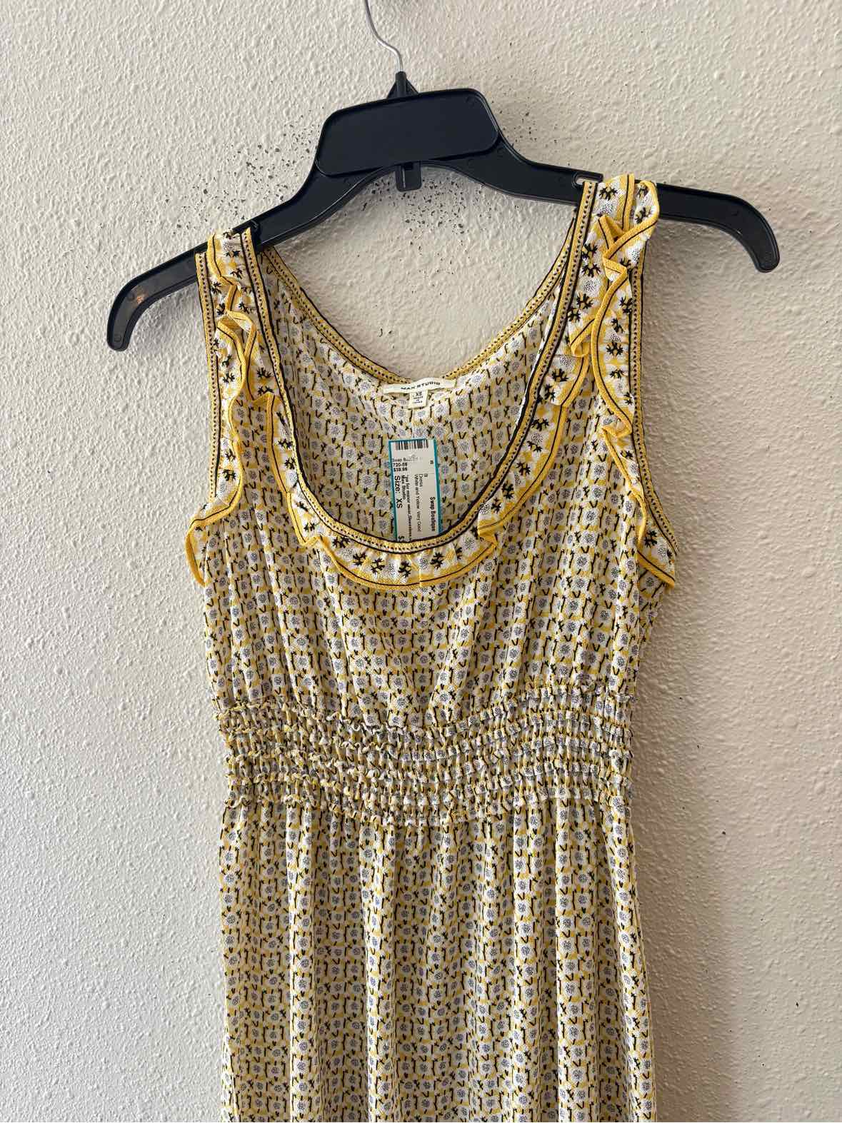 Max Studio White and Yellow Size XS Dress