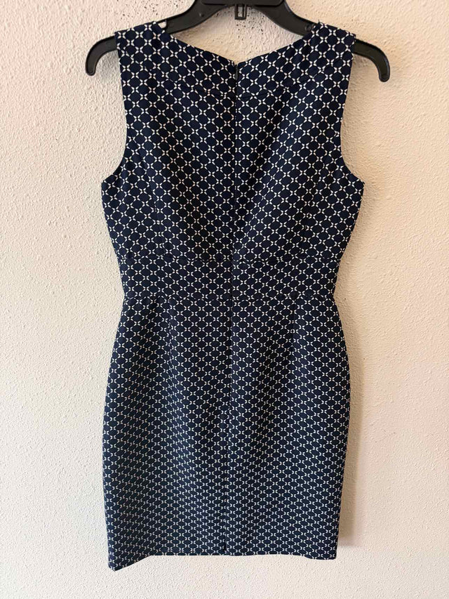 Tahari Arthur Levine blue & ivory Size 4 Dress